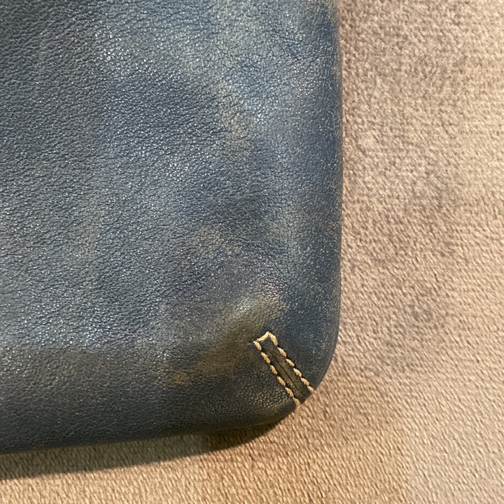 Coach small leather wristlet in denim blue - Picture 4 of 6